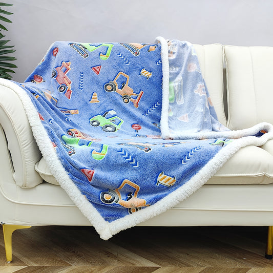 GiggleBaby Snuggly Glow Blanket (Builder Trucks)