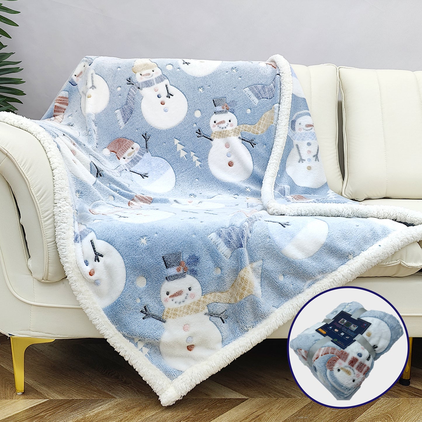 GiggleBaby Snuggly Glow Blanket (Winter Snowman)